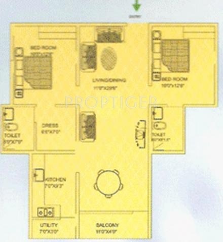 VM Prime Residency (2BHK+2T (930 sq ft) 930 sq ft)