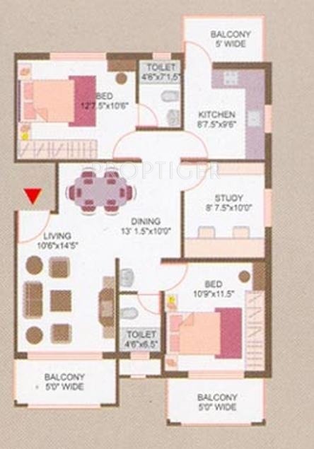 Mehta Rajeshwari Homes (2BHK+2T (1,217 sq ft) Study Room 1217 sq ft) Mehta Rajeshwari Homes (2BHK+2T (1,217 sq ft) Study Room 1217 sq ft)