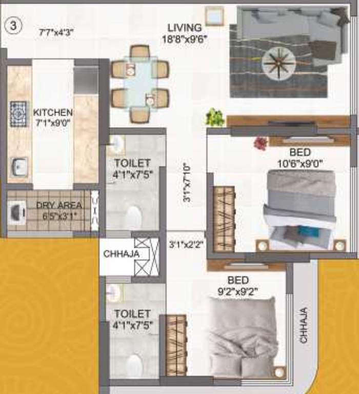  sagar sangeet chs adityaraj paradise Floor Plan Floor Plan