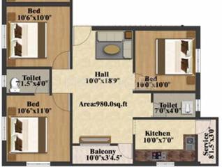 S Promoters Sithalapakkam (3BHK+2T (980 sq ft) 980 sq ft) S Promoters Sithalapakkam (3BHK+2T (980 sq ft) 980 sq ft)