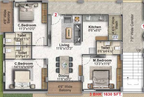  four-square-block-d Floor Plan Floor Plan