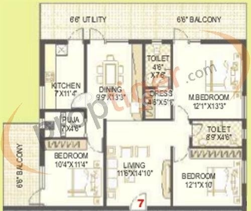 Signature (3BHK+2T (1,725 sq ft) 1725 sq ft)