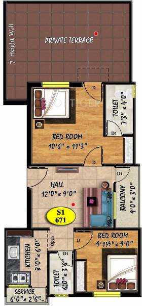 Bhaveshwar Oro Block II (2BHK+2T (671 sq ft) 671 sq ft) Bhaveshwar Oro Block II (2BHK+2T (671 sq ft) 671 sq ft)