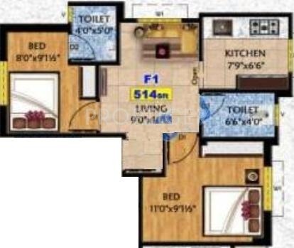 Bhaveshwar Oro Block 3 (2BHK+2T (514 sq ft) 514 sq ft) Bhaveshwar Oro Block 3 (2BHK+2T (514 sq ft) 514 sq ft)