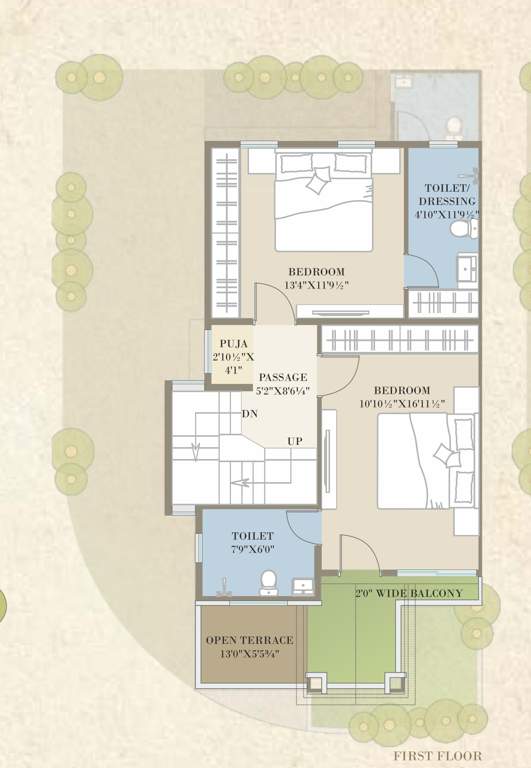  aatmiya grandvilla 14 Floor Plan First Floor Plan