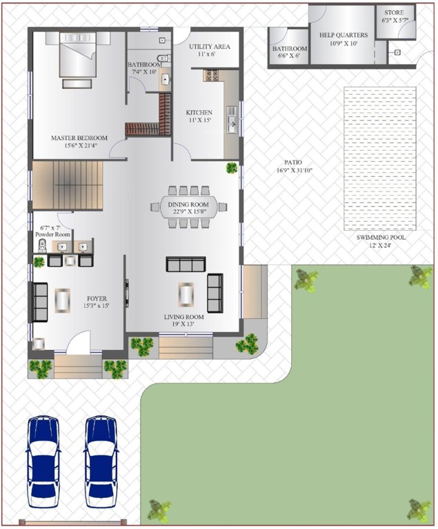  azam farm elegant county Floor Plan Ground Floor Plan