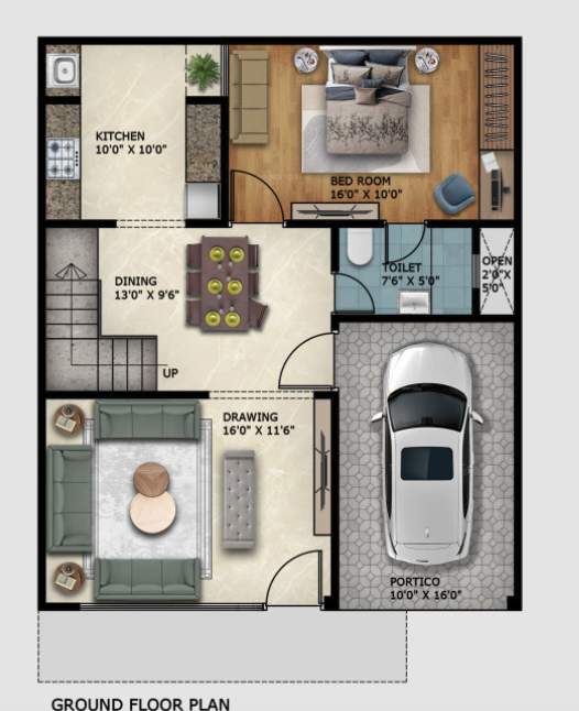  greens villa 2 d block Floor Plan Ground Floor Plan