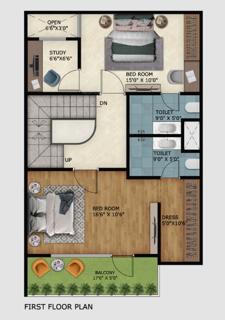  greens villa 2 d block Floor Plan First Floor Plan
