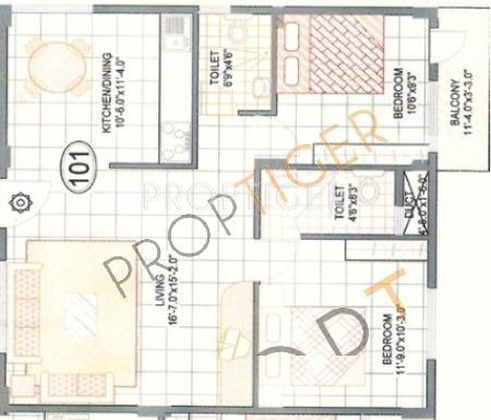 Ankshu Ankshu Arnica (2BHK+2T (945 sq ft) 945 sq ft)