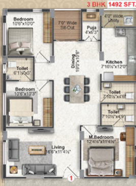  vaasavi brundavanam iii Floor Plan Floor Plan