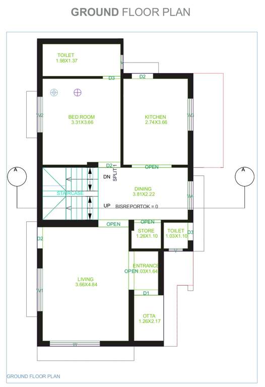  bungalow Floor Plan Ground Floor Plan