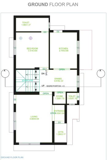  bungalow Floor Plan Ground Floor Plan