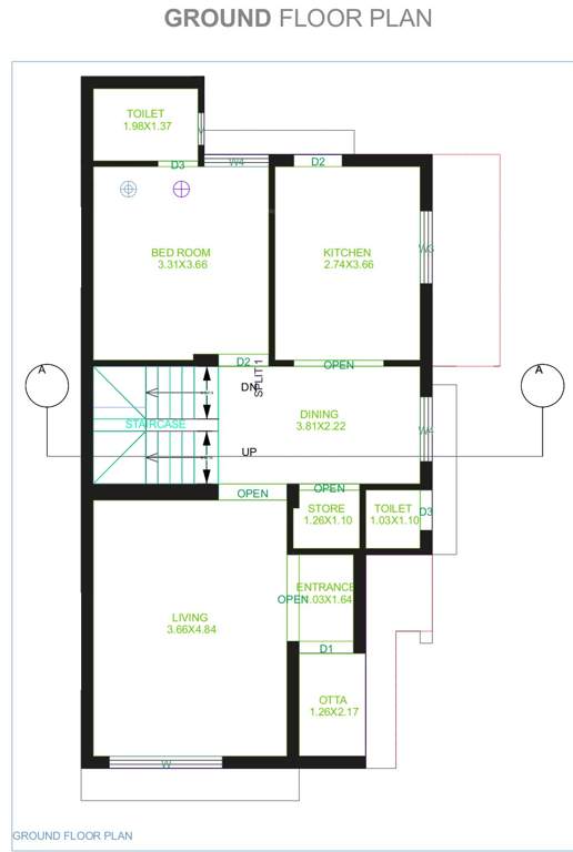  bungalow Floor Plan Ground Floor Plan