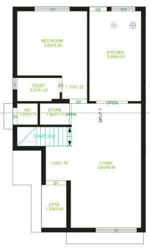  bungalow Floor Plan Ground Floor Plan