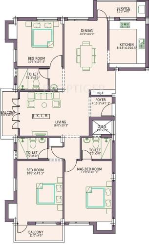  Kapila (3BHK+3T (1,700 sq ft)   Pooja Room 1700 sq ft)