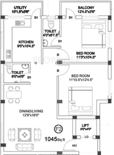 EGB Hamsa (2BHK+2T (1,045 sq ft) 1045 sq ft) EGB Hamsa (2BHK+2T (1,045 sq ft) 1045 sq ft)