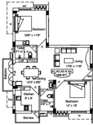 Priya Mugalivakkam (2BHK+2T (1,008 sq ft) 1008 sq ft)