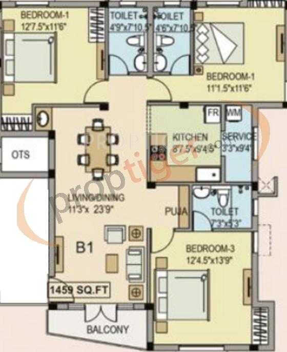 Navin Maris Dale (3BHK+3T (1,459 sq ft)   Pooja Room 1459 sq ft) Navin Maris Dale (3BHK+3T (1,459 sq ft)   Pooja Room 1459 sq ft)