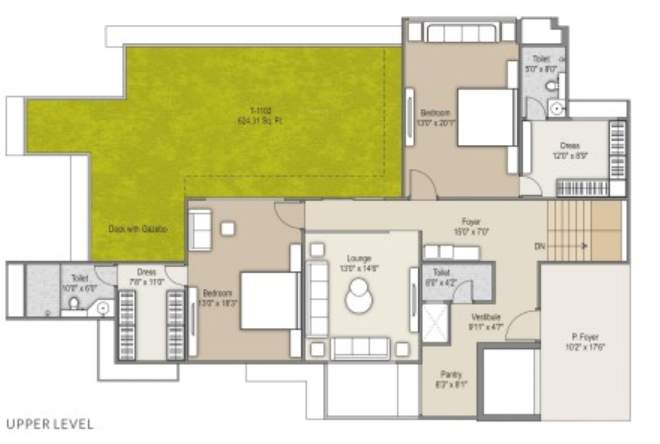  hastinapur the royal legacy Floor Plan Upper Level Duplex Plan