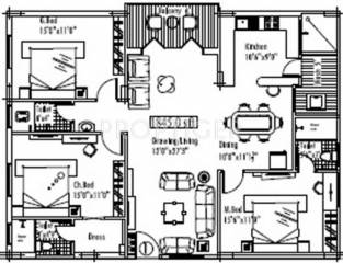 Royal Symphony Royale (3BHK+3T (1,845 sq ft) 1845 sq ft)