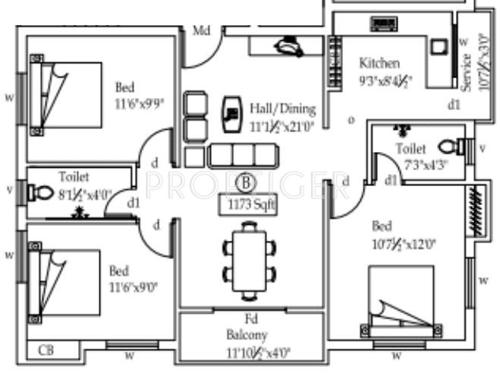 Priya Nesapakkam (3BHK+2T (1,173 sq ft) 1173 sq ft) Priya Nesapakkam (3BHK+2T (1,173 sq ft) 1173 sq ft)
