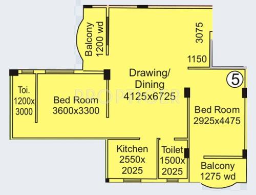 Star Star Residency (2BHK+2T (1,161 sq ft) 1161 sq ft)