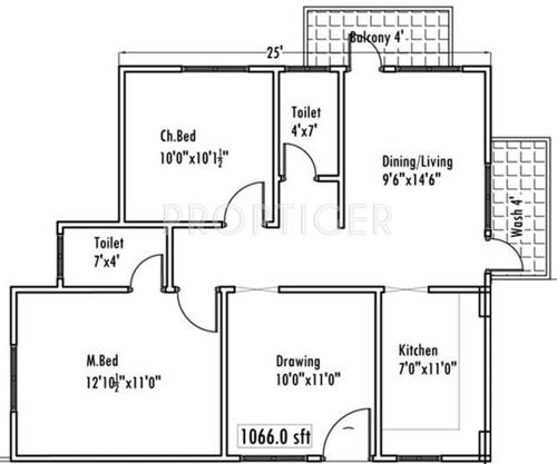 Royal Sun Shine (2BHK+2T (1,066 sq ft) 1066 sq ft)