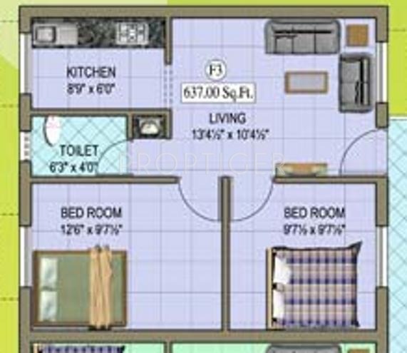 MS Sri Padmavathy Nagar (2BHK+1T (637 sq ft) 637 sq ft)