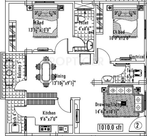 Royal Sterling Hermon (2BHK+2T (1,010 sq ft) 1010 sq ft)