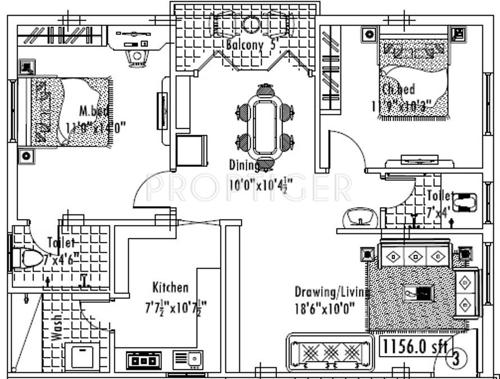 Royal Sterling Hermon (2BHK+2T (1,156 sq ft) 1156 sq ft)