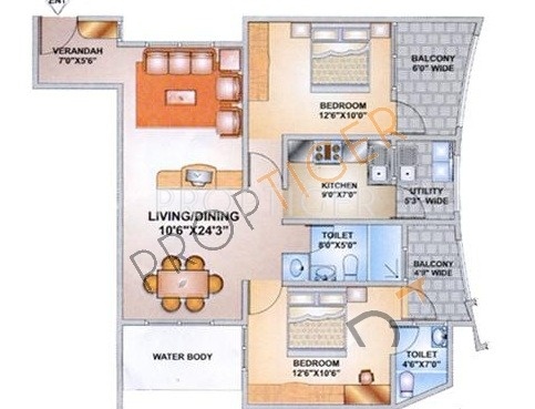 Ittina Ittina Padma Floor Plan (2BHK+2T)