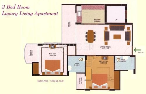 The Antriksh Antriksh Kaushambi (2BHK+2T (1,300 sq ft) 1300 sq ft)
