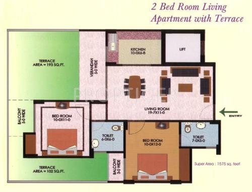 The Antriksh Antriksh Kaushambi (2BHK+2T (1,575 sq ft) 1575 sq ft)