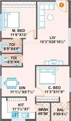 Prime VS Premier (2BHK+2T (1,090 sq ft) 1090 sq ft)