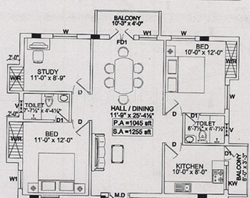BSR Lakshmi Enclave (2BHK+2T (1,255 sq ft) Study Room 1255 sq ft) BSR Lakshmi Enclave (2BHK+2T (1,255 sq ft) Study Room 1255 sq ft)