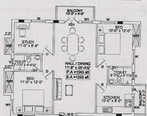 BSR Lakshmi Enclave (2BHK+2T (1,255 sq ft) Study Room 1255 sq ft) BSR Lakshmi Enclave (2BHK+2T (1,255 sq ft) Study Room 1255 sq ft)