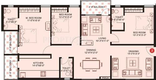 Gauthami Alakananda Residency (3BHK+3T (1,820 sq ft) 1820 sq ft)
