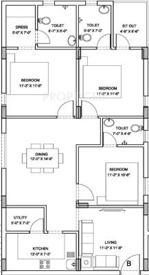 Pradeep Srinilaya Sterling Court (3BHK+3T (1,430 sq ft) 1430 sq ft)