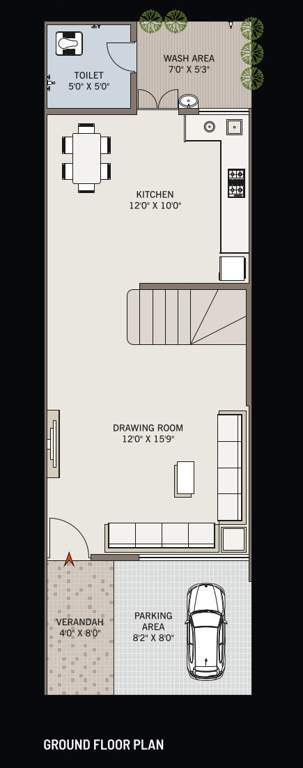  gajanan royal bunglows Floor Plan Ground Floor Plan