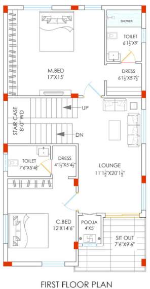  sai vasavi duplex houses Floor Plan First Floor Plan
