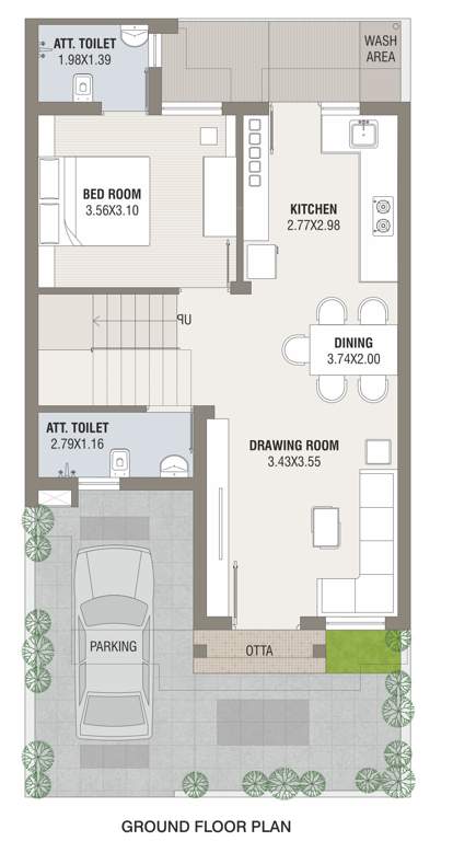  somnath bungalows Floor Plan Ground Floor Plan