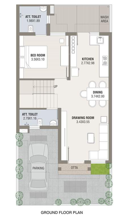  somnath bungalows Floor Plan Ground Floor Plan
