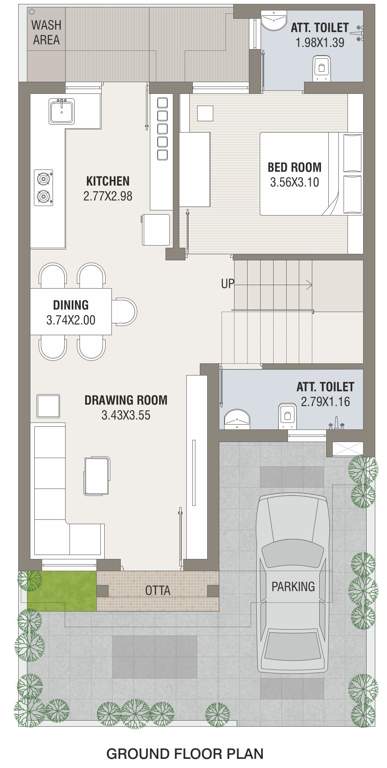  somnath bungalows Floor Plan Ground Floor Plan