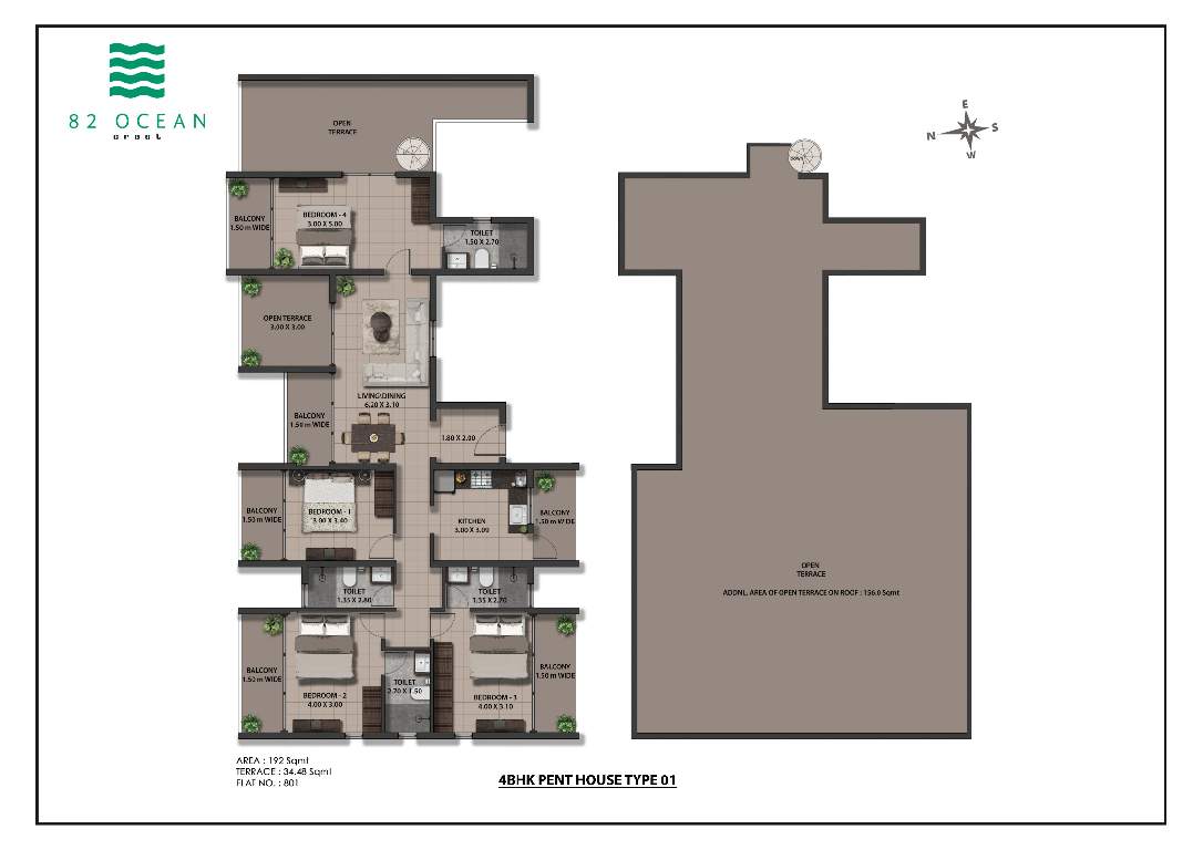  82 ocean crest Floor Plan Penthouse Floor Plan