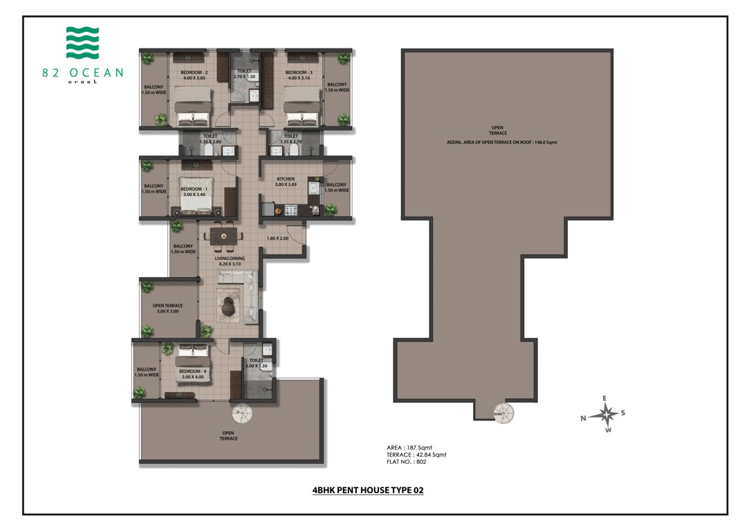  82 ocean crest Floor Plan Penthouse Floor Plan
