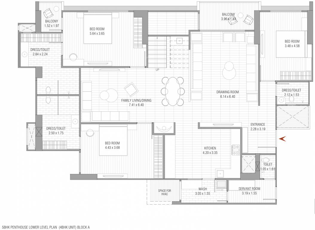  oeuvre iconic Floor Plan Lower Level Penthouse Plan