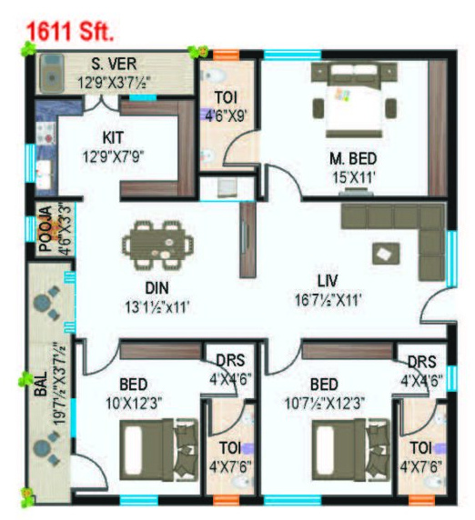  harikousthubham-homes Floor Plan Floor Plan