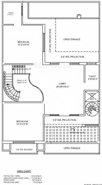 Floor Plan (4BHK+4T) Pushpanjali Residency Floor Plan (4BHK+4T)