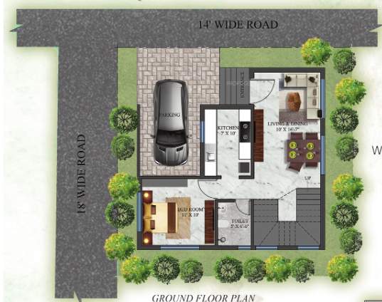  the urban villas Floor Plan Ground Floor Plan