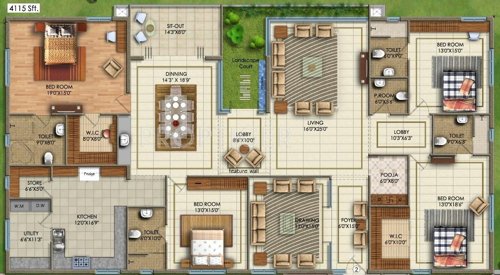 Sri Oak Wood (4BHK+4T (4,115 sq ft)   Pooja Room 4115 sq ft)